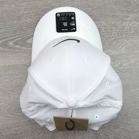 Nike Dri-FIT ADV Club Swoosh White Hat Cap Size M/L NEW - Picture 9 of 14
